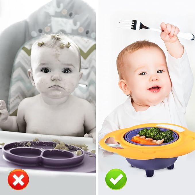 Baby Spill-Proof Gyro Bowl-FREE SHIPPING